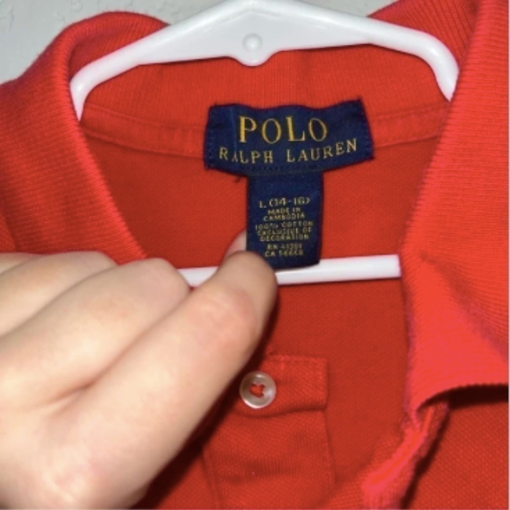 Kid's Polo Ralph Lauren Red Polo Shirt - Picture 6 of 6